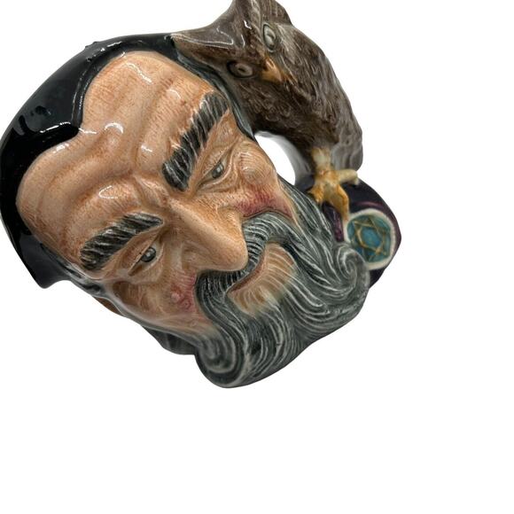 Merlin 4" Toby Jug Character Mug Miniature D.6536 Vintage 1959 Royal Doulton - Picture 8 of 15